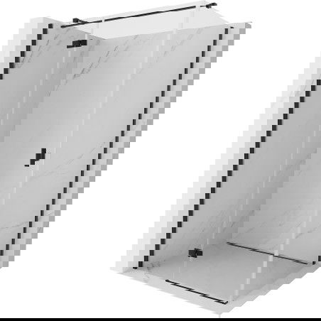 Mexen Mist-H T dušo kabina, atidaroma kairė 100 x 95 cm, skaidri, juoda - 8A5T-100-095-70-00-L