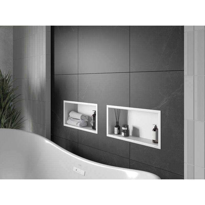Mexen X-Wall-R nišinė lentyna su apvadu 45 x 20 cm, balta - 1920452010