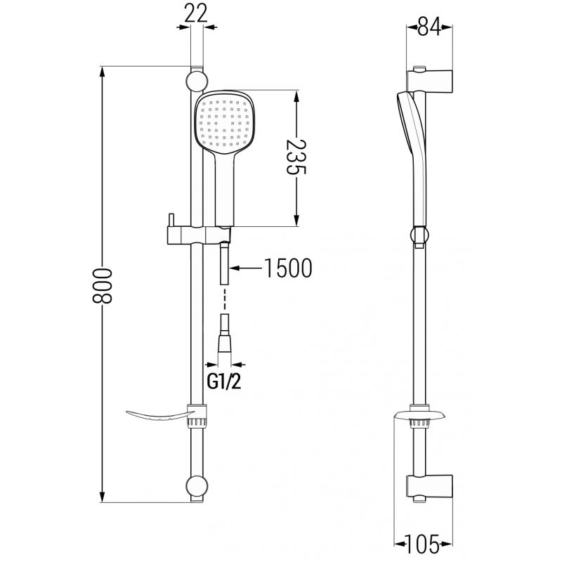 Mexen DF33 Stumdomas dušo rinkinys, chromas - 785334582-02