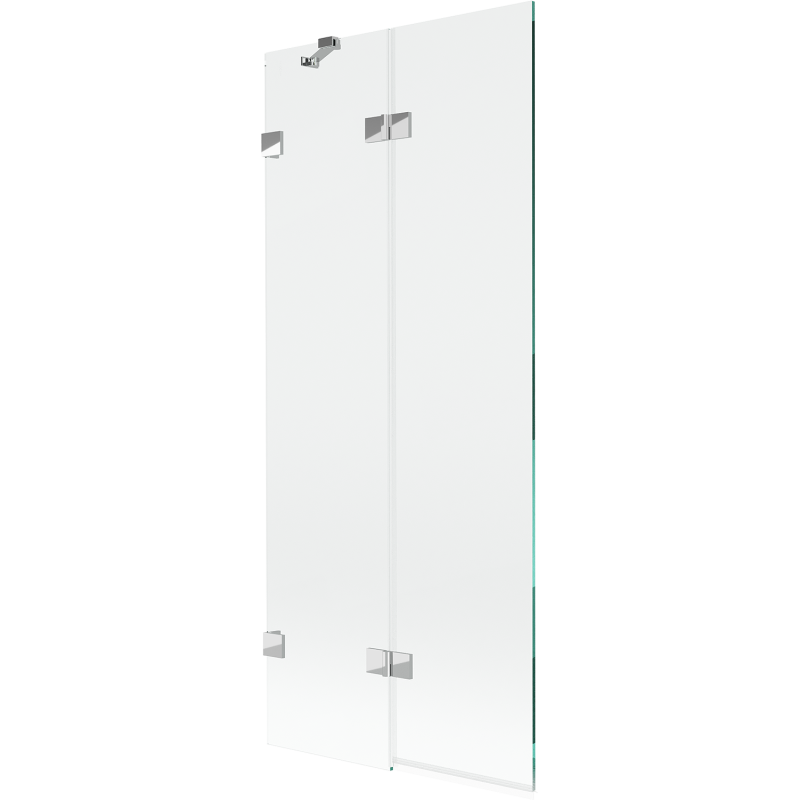 Mexen Lunar dvipusis vonios pertvaras 2-durų kairinis 80 x 150 cm, skaidrus, chromas - 897-080-100-01-00-L