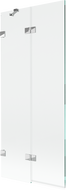 Mexen Lunar dviejų dalių sulankstomas vonios ekranas, kairysis, 80 x 150 cm, skaidrus, chromuotas - 897-080-100-01-00-L