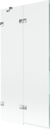 Mexen Lunar vonios ekrano dviejų durų kairinis 90 x 150 cm, skaidrus, chromuotas - 897-090-100-01-00-L