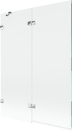 Mexen Lunar vonios pertvara 2-jų dalių, kairė, 130 x 150 cm, skaidri, chromas - 897-130-100-01-00-L