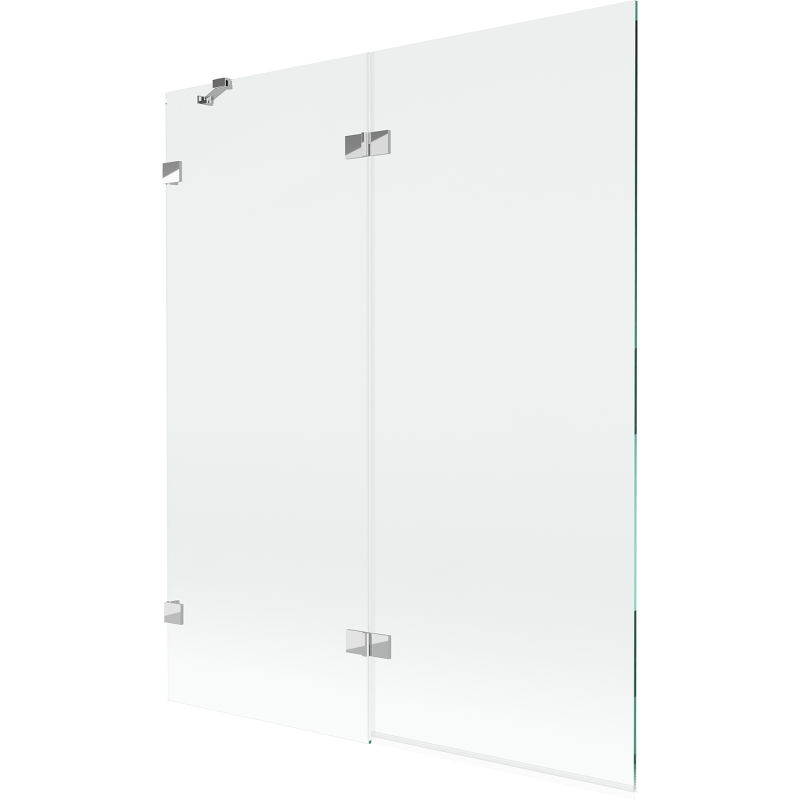 Mexen Lunar vonios ekranas 2-durų kairinis 140 x 150 cm, skaidrus, chromas - 897-140-100-01-00-L