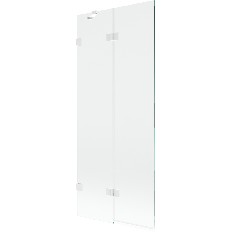 Mexen Lunar vonios ekranas, 2-durų, kairysis, 80 x 150 cm, skaidrus, baltas - 897-080-100-20-00-L