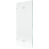 Mexen Lunar dvigubas dušo ekranas, kairysis, 80 x 150 cm, skaidrus, baltas - 897-080-100-20-00-L