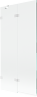 Mexen Lunar vonios kambario pertvara 2-durys kairė 90 x 150 cm, permatoma, balta - 897-090-100-20-00-L