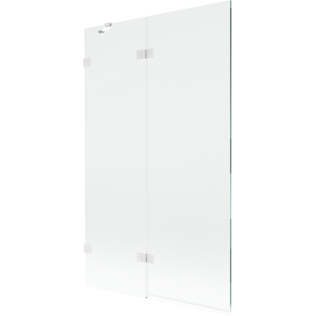 Mexen Lunar vonios pertvara, 2-durų kairinė 110 x 150 cm, skaidri, balta - 897-110-100-20-00-L