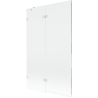 Mexen Lunar vonios pertvara, 2-durų kairinė 110 x 150 cm, skaidri, balta - 897-110-100-20-00-L