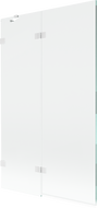 Mexen Lunar vonios pertvara, 2-durų kairinė 110 x 150 cm, skaidri, balta - 897-110-100-20-00-L