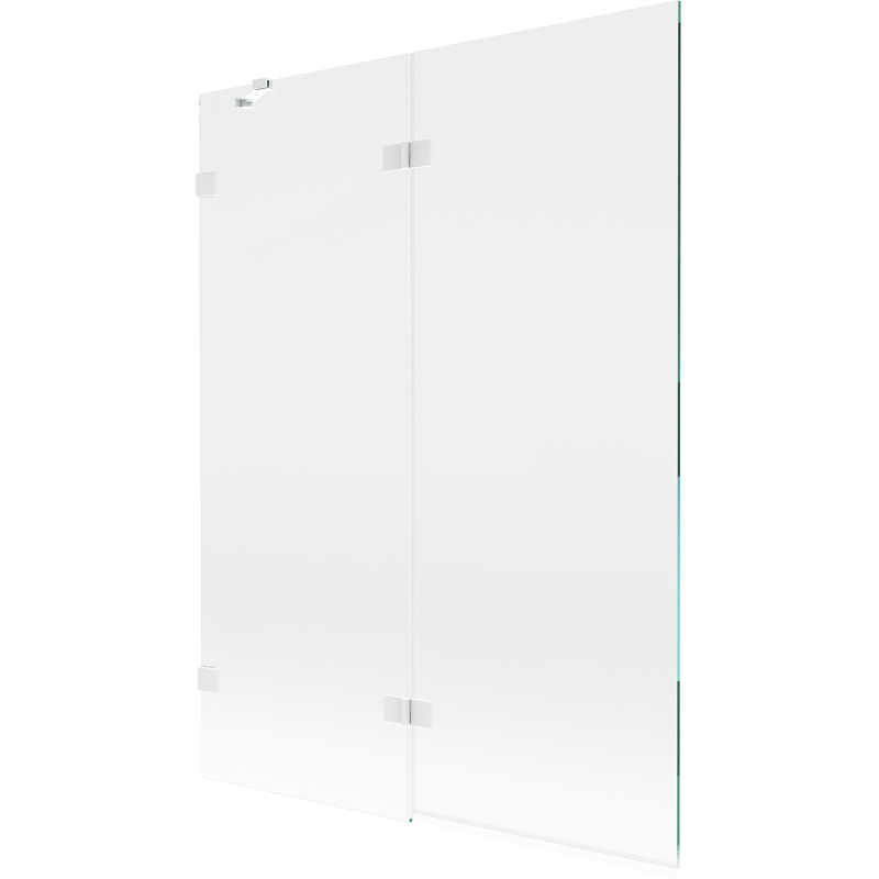Mexen Lunar vonios ekrano 2-sulankstomas kairysis 130 x 150 cm, skaidrus, baltas - 897-130-100-20-00-L