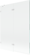 Mexen Lunar vonios sienelė, 2-durų kairė, 130 x 150 cm, permatomas, baltas - 897-130-100-20-00-L