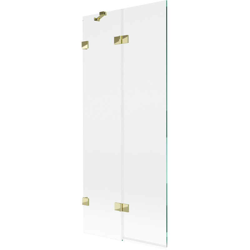 Mexen Lunar dušo ekranas, dviejų dalių, kairysis, 80 x 150 cm, skaidrus, auksinis - 897-080-100-50-00-L