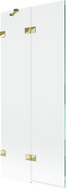 Mexen Lunar dušo ekranas, dviejų dalių, kairysis, 80 x 150 cm, skaidrus, auksinis - 897-080-100-50-00-L