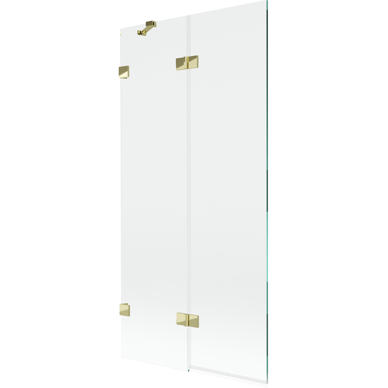 Mexen Lunar vonios pertvara 2-durė kairė 90 x 150 cm, skaidri, auksinė - 897-090-100-50-00-L