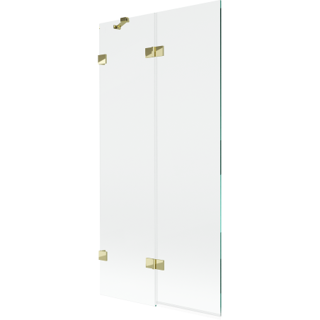 Mexen Lunar vonios pertvara su 2 durimis kairė 90 x 150 cm, skaidri, auksinė - 897-090-100-50-00-L