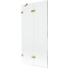 Mexen Lunar vonios pertvara 2-durė kairė 90 x 150 cm, skaidri, auksinė - 897-090-100-50-00-L