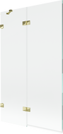 Mexen Lunar vonios dušo pertvara, 2-jų durų, kairinė 110 x 150 cm, skaidri, auksinė - 897-110-100-50-00-L