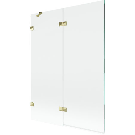Mexen Lunar vonios ekranas 2-durų kairysis 130 x 150 cm, skaidrus, auksinis - 897-130-100-50-00-L
