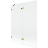Mexen Lunar vonios ekranas 2-durų kairysis 130 x 150 cm, skaidrus, auksinis - 897-130-100-50-00-L