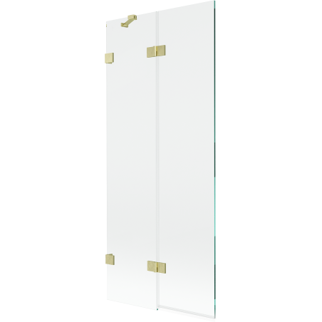Mexen Lunar dviejų dalių dušo pertvara kairinė 80 x 150 cm, skaidri, šlifuotas auksas - 897-080-100-55-00-L