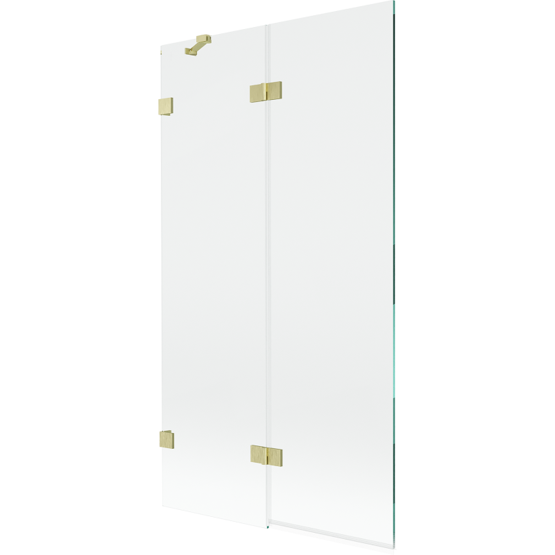 Mexen Lunar dviejų durų vonios pertvara, kairinis 100 x 150 cm, permatomas, auksinis šlifuotas - 897-100-100-55-00-L