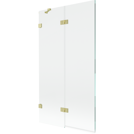 Mexen Lunar dviejų durų vonios pertvara, kairinis 100 x 150 cm, permatomas, auksinis šlifuotas - 897-100-100-55-00-L
