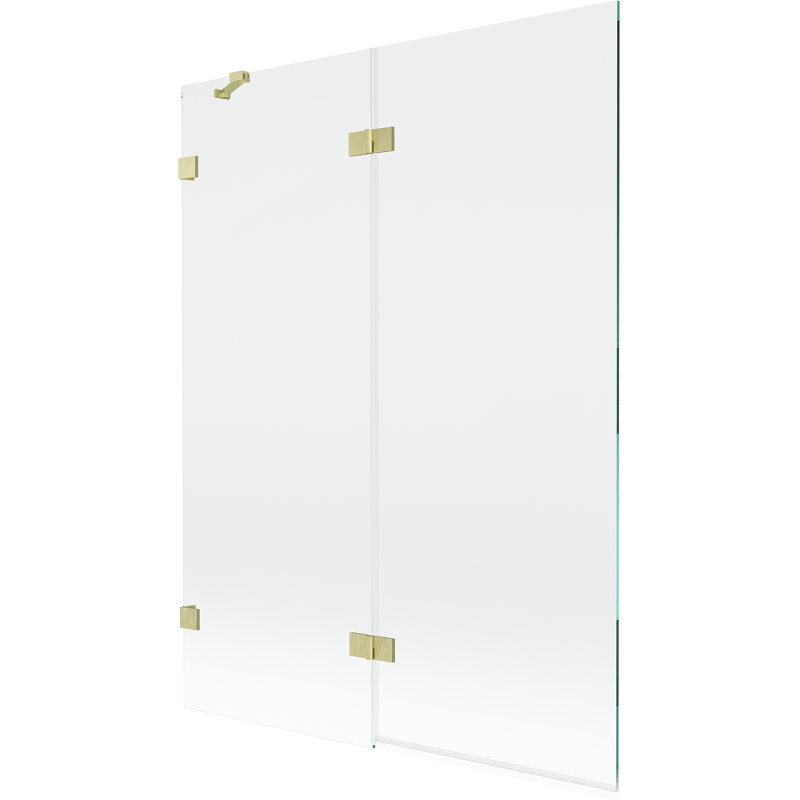 Mexen Lunar stagnantis vonios sienelė 2-dalių kairė 130 x 150 cm, permatoma, auksinė šlifuota - 897-130-100-55-00-L
