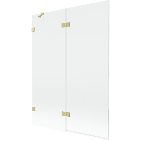 Mexen Lunar dušo pertvara, 2-durų, kairinė, 130 x 150 cm, permatoma, matinė auksinė - 897-130-100-55-00-L