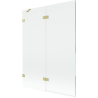 Mexen Lunar stagnantis vonios sienelė 2-dalių kairė 130 x 150 cm, permatoma, auksinė šlifuota - 897-130-100-55-00-L