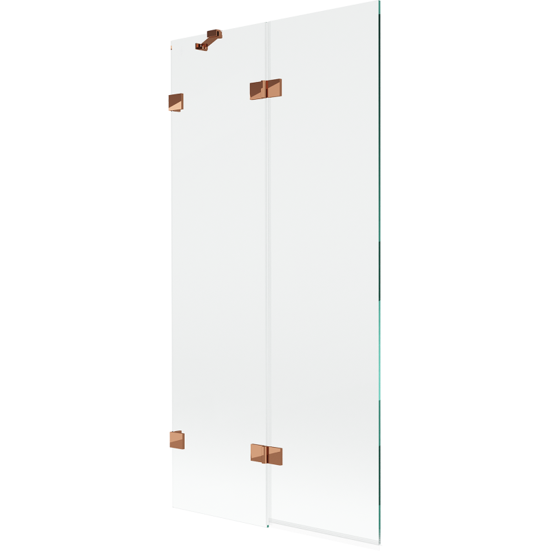 Mexen Lunar 2-durų vonios ekranas kairinis 90 x 150 cm, permatomas, rožinis auksas - 897-090-100-60-00-L