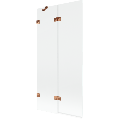 Mexen Lunar 2-durų vonios ekranas kairinis 90 x 150 cm, permatomas, rožinis auksas - 897-090-100-60-00-L