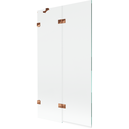 Mexen Lunar vonios uždanga, 2-jų dalių, kairinė, 100 x 150 cm, permatoma, rožinis auksas - 897-100-100-60-00-L