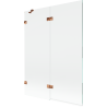 Mexen Lunar dušo kabina, 2 dalių, kairė pusė, 130 x 150 cm, skaidrus, rožinis auksas - 897-130-100-60-00-L