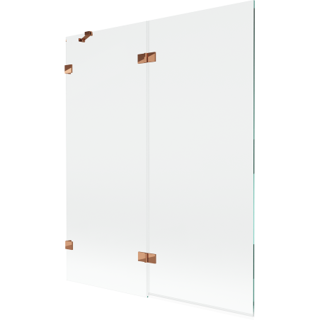 Mexen Lunar dviejų dalių vonių niša, kairysis, 140 x 150 cm, permatomas, rožinis auksas - 897-140-100-60-00-L