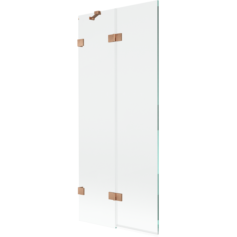 Mexen Lunar vonios dviejų dalių ekranas, kairysis 80 x 150 cm, skaidrus, šlifuota varis - 897-080-100-65-00-L