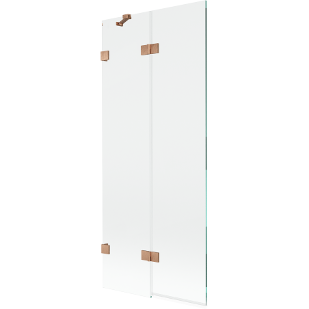 Mexen Lunar vonios dviejų dalių ekranas, kairysis 80 x 150 cm, skaidrus, šlifuota varis - 897-080-100-65-00-L