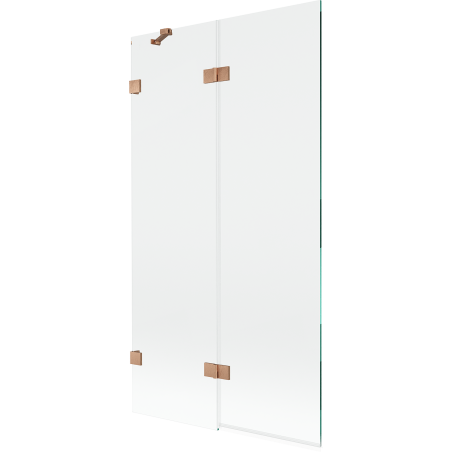 Mexen Lunar vonios sienelė, 2-erdvinė, kairė 100 x 150 cm, permatoma, valcuotas varis - 897-100-100-65-00-L