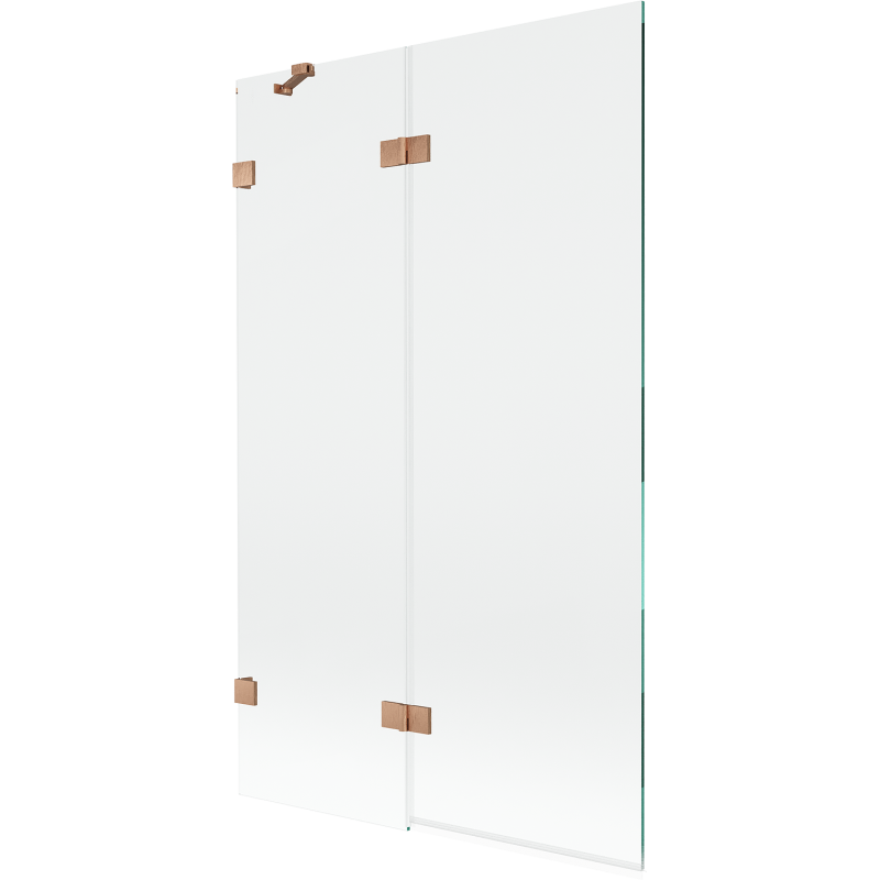 Mexen Lunar dviejų dalių vonios ekranas kairysis 110 x 150 cm, skaidrus, šlifuotas varis - 897-110-100-65-00-L