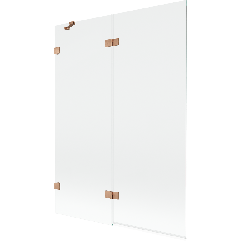 Mexen Lunar vonios dušo pertvara dviejų dalių kairė 130 x 150 cm, skaidrus, šlifuotas varis - 897-130-100-65-00-L