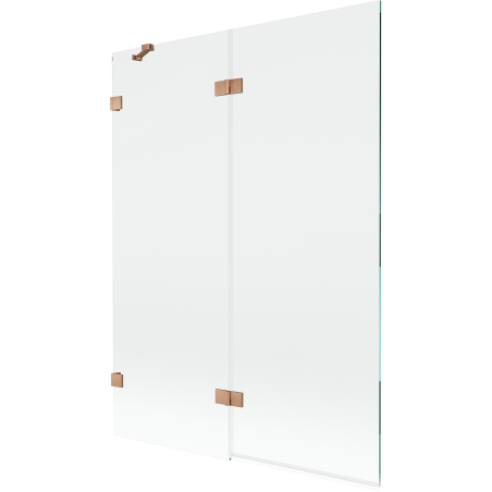 Mexen Lunar vonios sienelė, dviejų dalių, kairinis, 130 x 150 cm, skaidrus, šlifuotas varis - 897-130-100-65-00-L