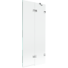 Mexen Lunar vonios kambarys dvivėrės dešinės pusės 80 x 150 cm, skaidrus, chromas - 897-080-100-01-00-P