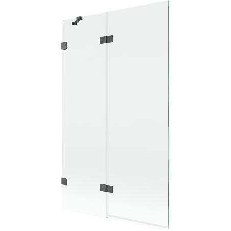 Mexen Lunar dviejų dalių dušo sienelė, kairioji, 110 x 150 cm, skaidri, šlifuota ginklo pilka - 897-110-100-66-00-L