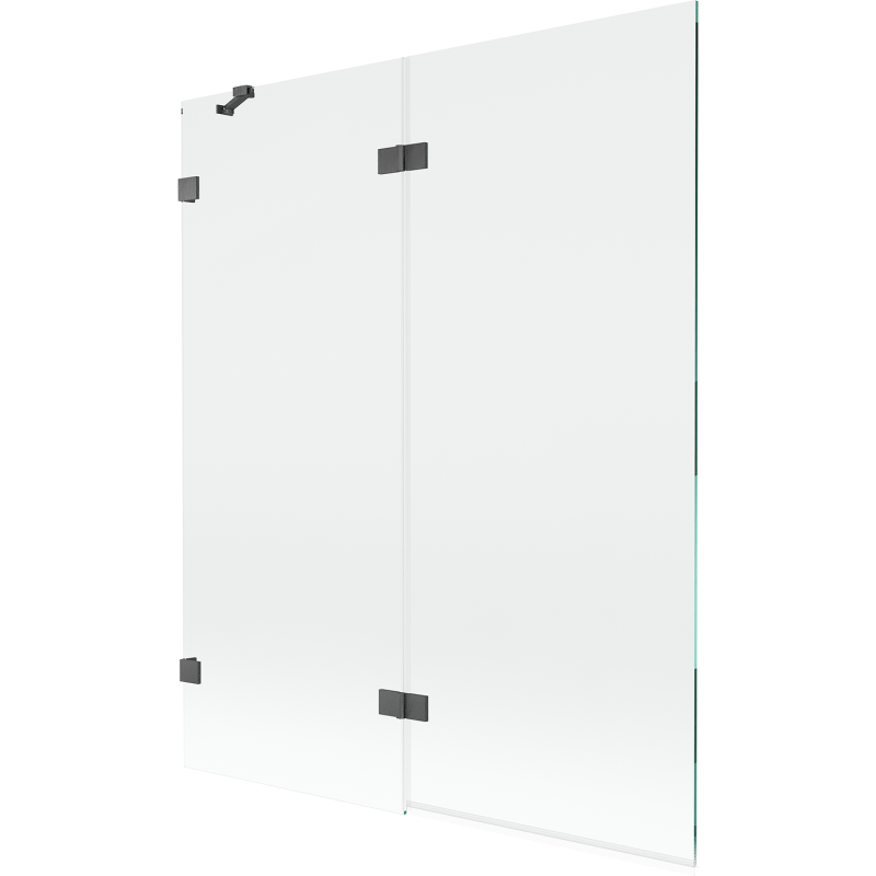 Mexen Lunar vonios pertvara su 2 durimis, kairinė, 140 x 150 cm, skaidri, šlifuota ginklo pilka - 897-140-100-66-00-L