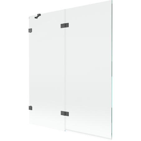 Mexen Lunar vonios pertvara su 2 durimis, kairinė, 140 x 150 cm, skaidri, šlifuota ginklo pilka - 897-140-100-66-00-L