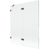 Mexen Lunar vonios pertvara su 2 durimis, kairinė, 140 x 150 cm, skaidri, šlifuota ginklo pilka - 897-140-100-66-00-L