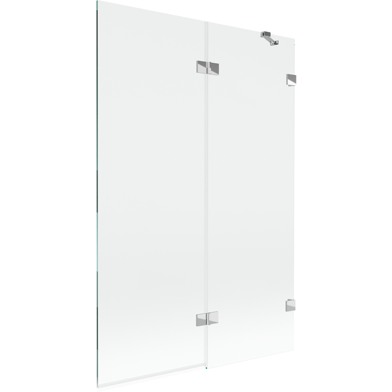 Mexen Lunar dviejų dalių dešinysis vonios uždangalo ekranas 120 x 150 cm, skaidrus, chromas - 897-120-100-01-00-P