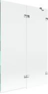 Mexen Lunar dviejų dalių dešinysis vonios uždangalo ekranas 120 x 150 cm, skaidrus, chromas - 897-120-100-01-00-P