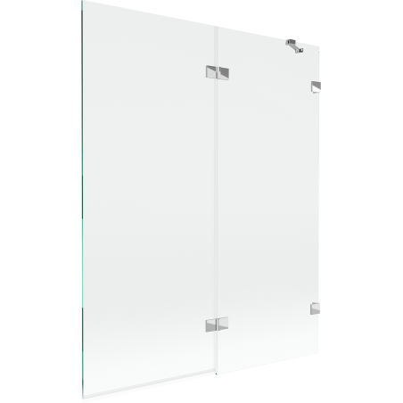 Mexen Lunar dviejų dalių dešinysis vonios ekranas 140 x 150 cm, permatomas, chromas - 897-140-100-01-00-P