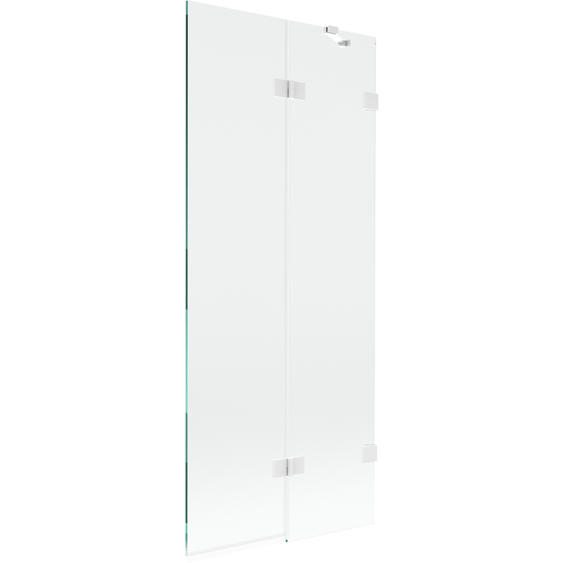 Mexen Lunar vonios kambarys dviejų dalių sparno dešinę 80 x 150 cm, skaidrus, baltas - 897-080-100-20-00-P